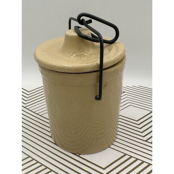 Vintage Tan Butter Crock MV MPA Country Decor - Picture 3 of 6